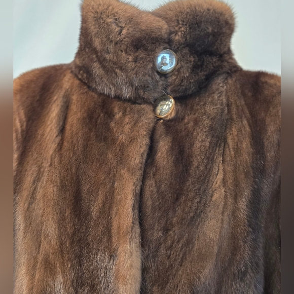 Luxurious Coat By MANAKA, NWT Women's Real Mink Fur, Scanbrown, Sz S - Picture 6 of 15